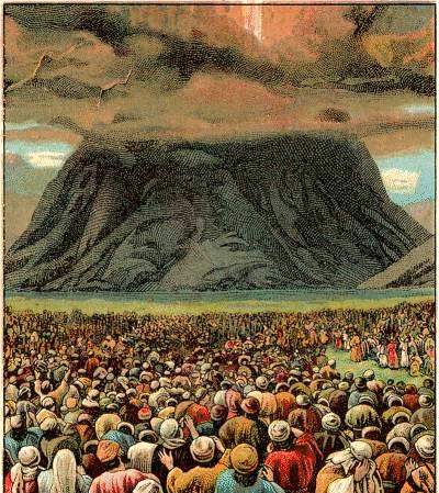god talks with moses on a Mountain -- exodus 19 The Israelites arrived in the region of Mount Sinai exactly two months after leaving Egypt. They set up camp at the bottom of the mountain.