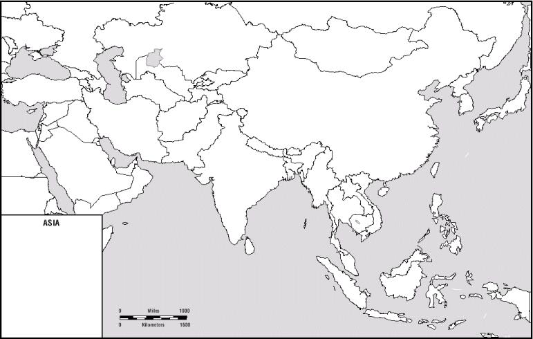 7. On your map below, draw the directions in which Buddhism spread. Label the top 3-5 countries with the largest estimated buddhist population. USE MAP KEY 8.