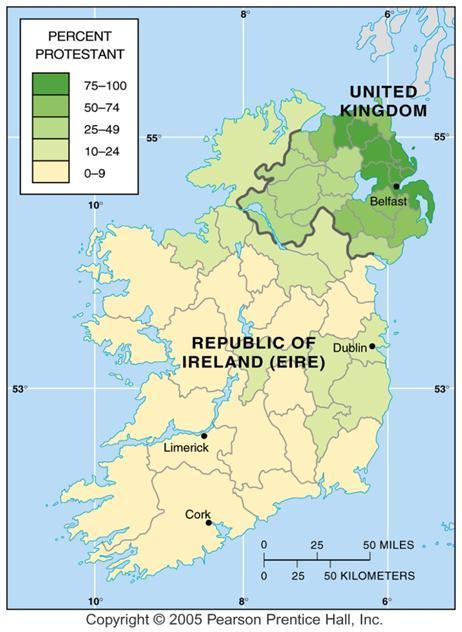 Christianity and Territory: Ireland English colony Independence in 1937 6 counties voted