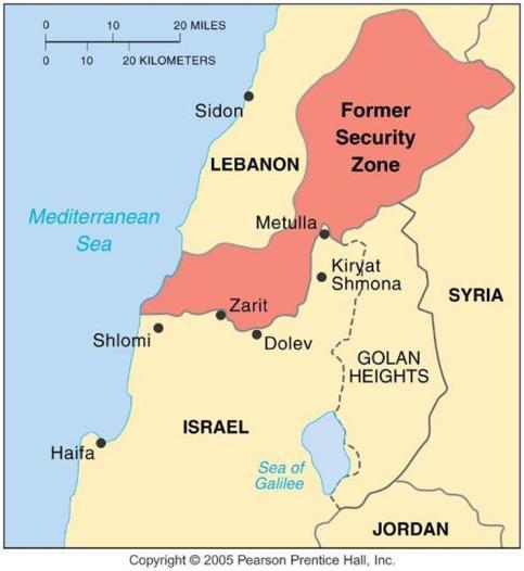 Israels Security Zone in Lebanon Israel established a security zone in southern Lebanon