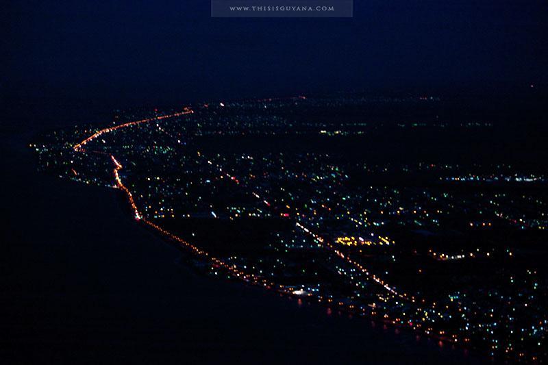 EAST OF DEMERARA RIVER MOUTH The lights glows brightly