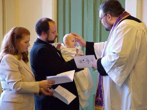 When parents and godparents arrive, they will be asked by the priest