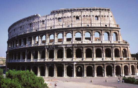#44 Colosseum (Flavian Amphitheater), elevation view. Rome, Italy. Imperial Roman. 70-80 CE. Stone and concrete.