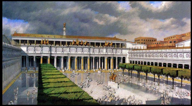 #45a Forum of Trajan, reconstruction drawing. Rome, Italy. Apollodorus of Damascus (architect). Forum and markets. 106-112 CE. Brick and concrete.