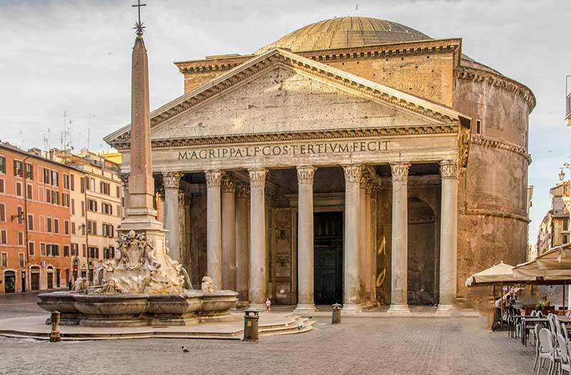 #46 Pantheon Imperial Roman,118-125 CE. Concrete with stone facing Inscription: Marcus Agrippa, son of Lucias, having been consult three times, built it.