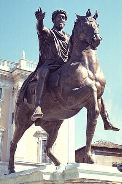 Equestrian statue of Marcus Aurelius, from Rome, Italy, ca. 175 CE. Bronze, approx.
