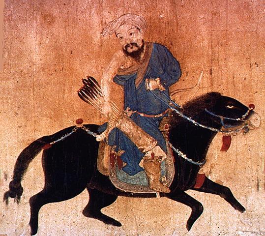 Genghis Khan In the middle 1200 s, a ferocious group of horsemen from central Asia slashed their way into Russia. These nomads were the Mongols.