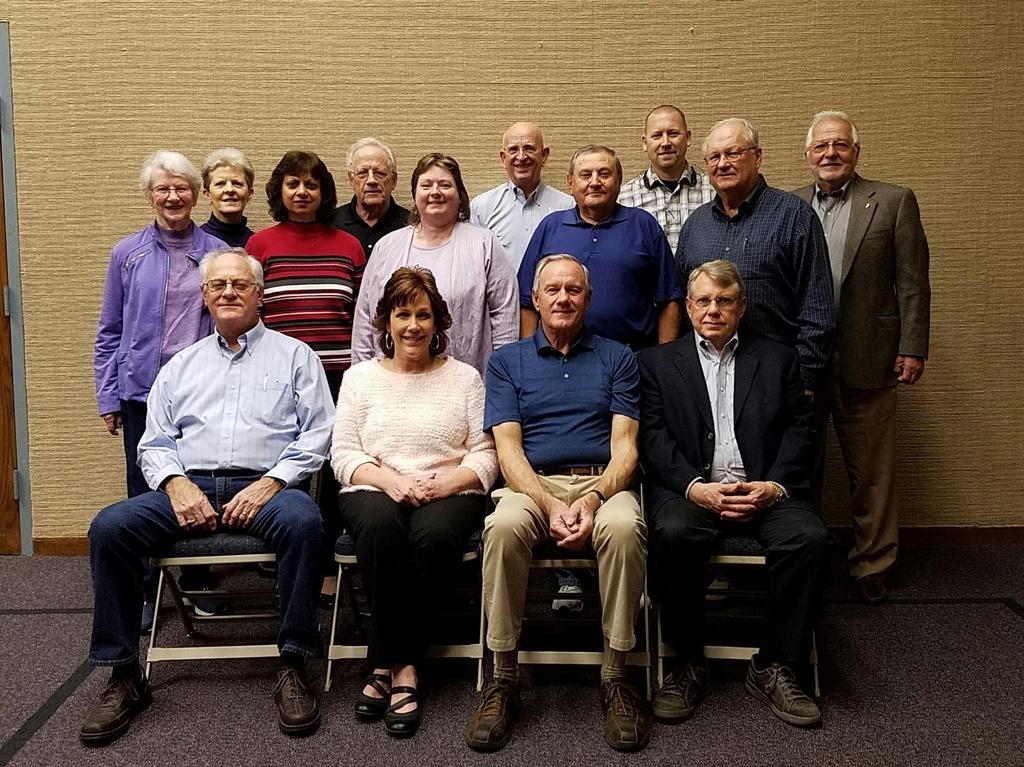From left to right are: Pat Barfuss, Michelle Randrup, Marlene Fernandes, Don Evans, Barbara Monahan, Rick Berry, Mike Bone, John Carr, Gene Carline, Lew Hardy.