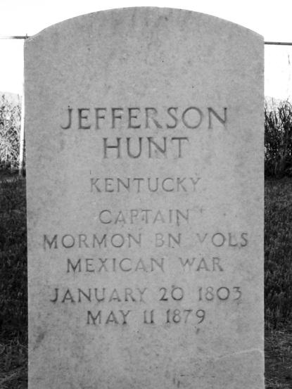 Monument Inscription: "Captain Jefferson Hunt, soldier, pioneer, and churchman. Born January 20, 1804 in Kentucky. Died May 11, 1879 in Idaho.