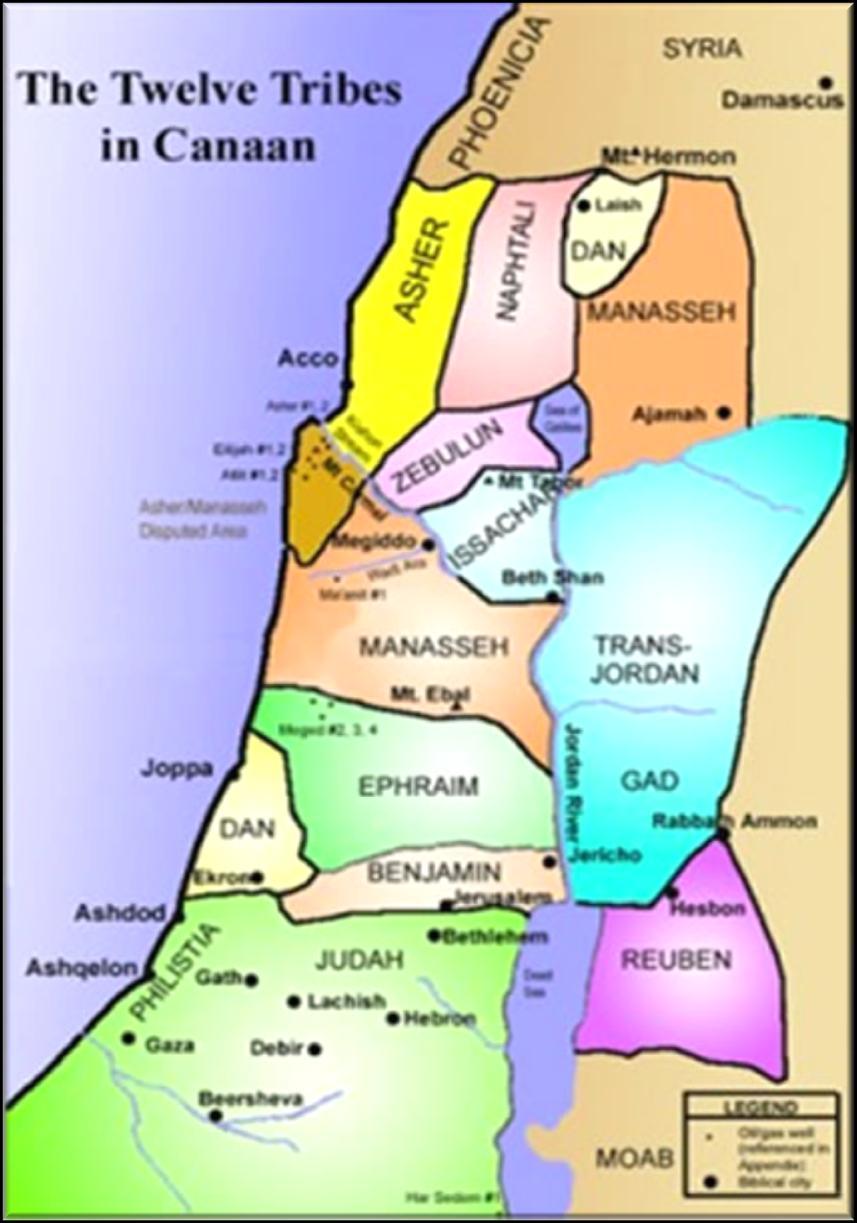 The 12 Tribes of Israel Each tribe was given a piece of land and was responsible for conquering that section of land. After the time of Joshua the tribes were led by leaders known as judges.
