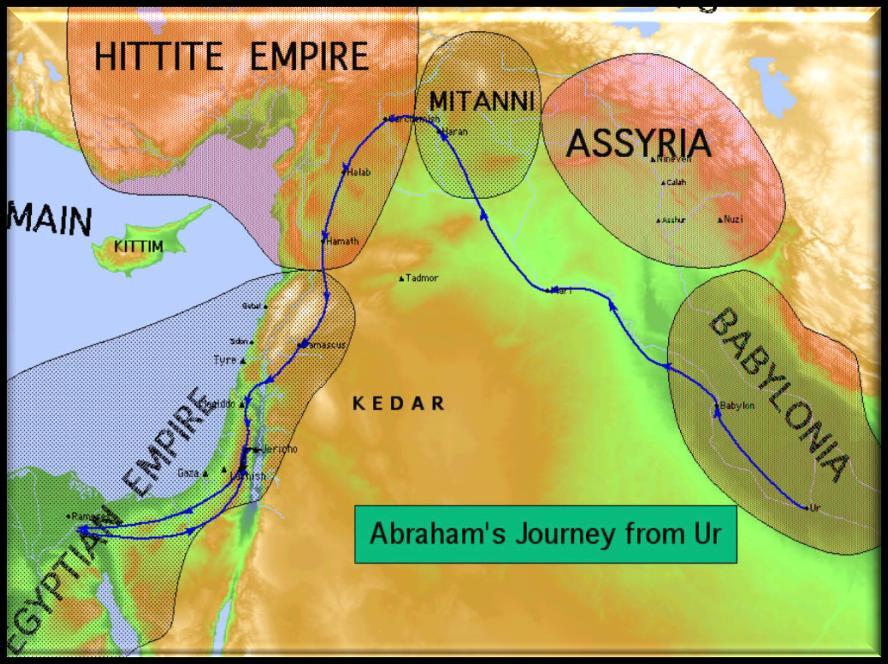 Abraham, the father of the Hebrew nation, left the Mesopotamian city of Ur with his wife (Sarai), father (Terah) and nephew (Lot) and would eventually settle in Haran.