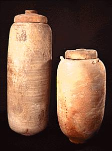 and placed in clay jars and transported to the