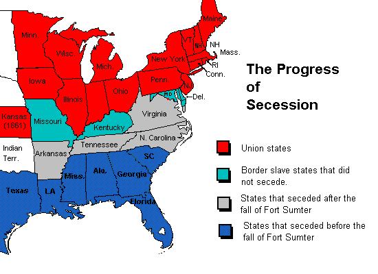 Lincoln secured the remaining slave states by: Declaring martial law in Maryland, sending troops to secure Missouri and western Virginia, and