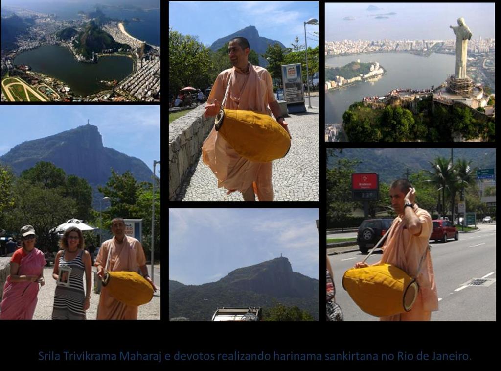After meet the ashram at Campos do Jordão and participate of two event s at Rio de Janeiro Deva Priya DD joined the group and asked Harinama to Srila Trivikrama Maharaj.