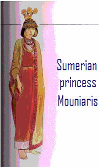 Sumerian princesses dressed in colourful clothes. Their jewellery was made from gold, silver and precious stones.