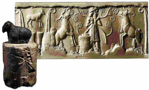 The Sumerians also used stone cylinder seals as identification. For example, in order to identify himself, a Sumerian would roll his cylinder seal across a wet clay tablet.