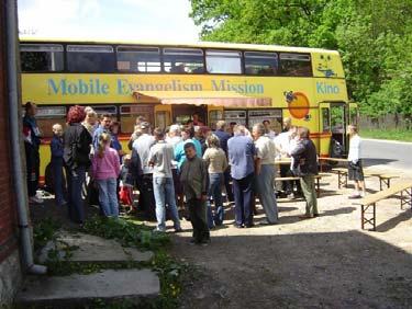 staff (using the Evangelism Bus) into the villages surrounding the Mission, giving