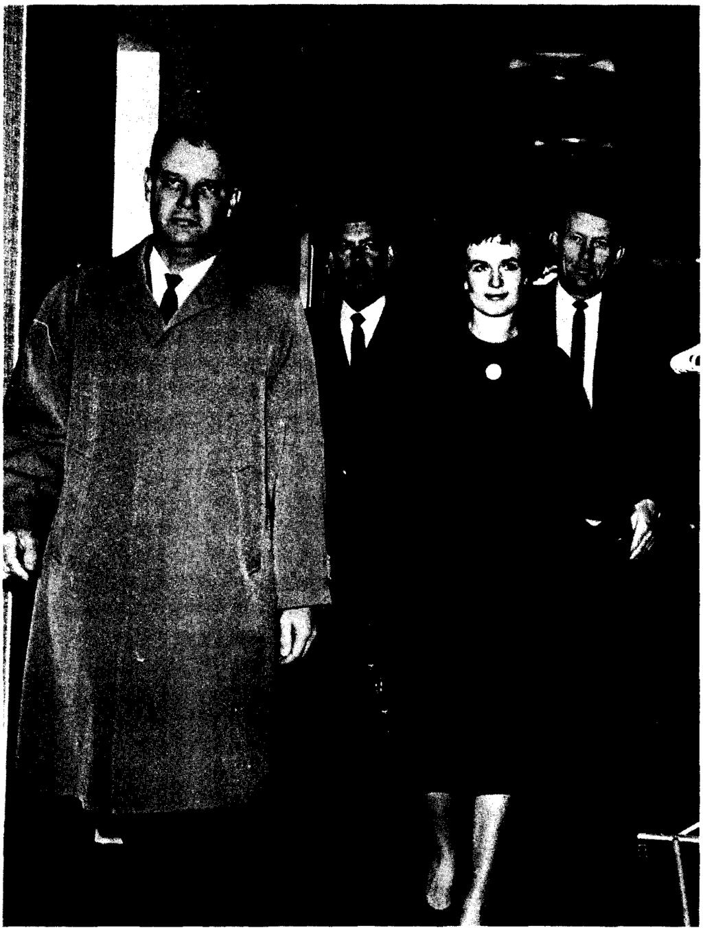 Marina Oswald, widow of supposed assassin Lee Harvey Oswald, being
