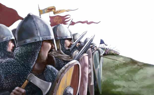 of England, having just defeated another king who wanted to rule England. He and his army marched south. They met William and the Norman forces on October 14, 1066, near the coastal town of Hastings.