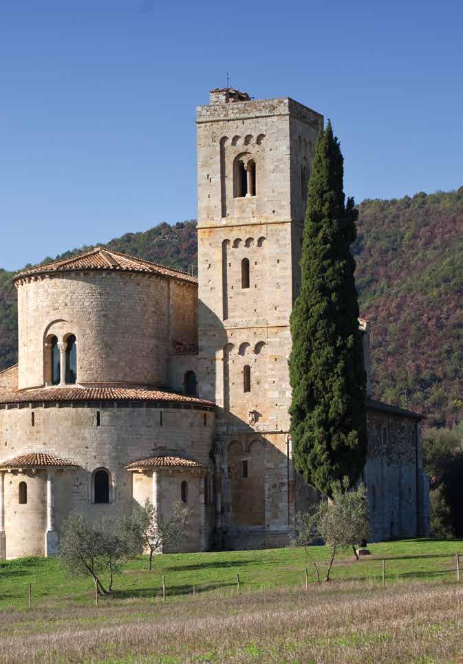 The Abbey of Sant Antimo near Siena,