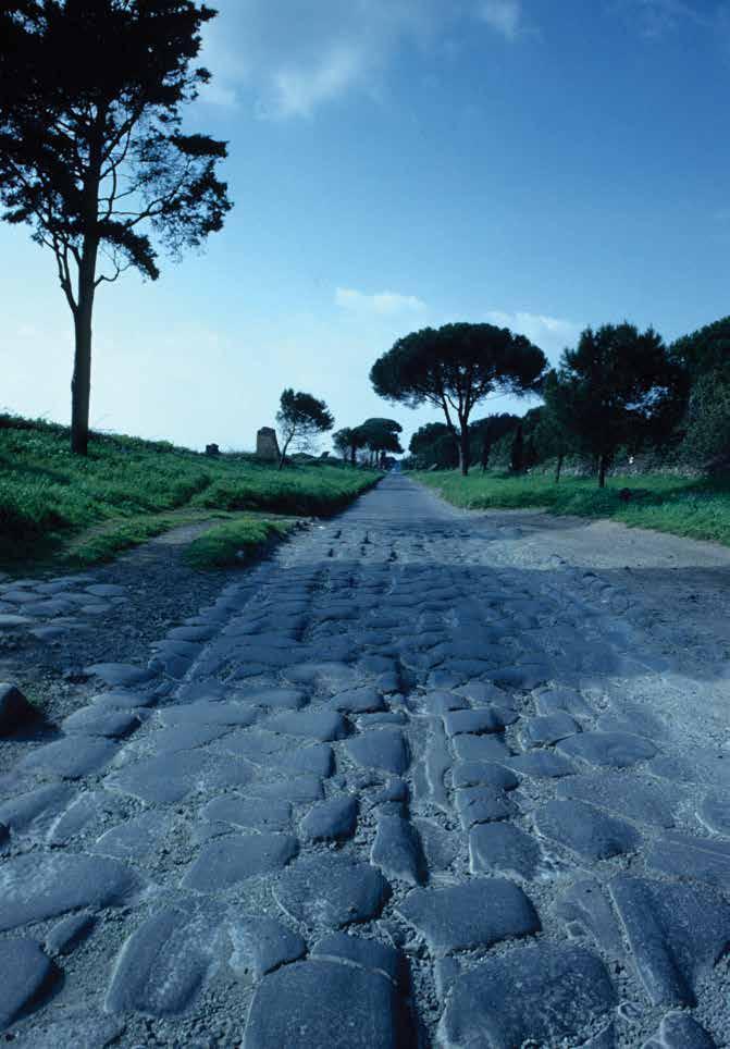 Roads like this one in Italy were used