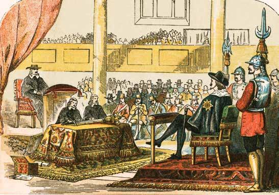 King Charles I was tried for treason and convicted. He was sentenced to death. The trial of Charles I lasted five days.