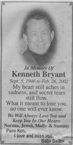 Mr. Bryant, a native of Putnam County, was dead on arrival at Cookeville General Hospital Friday, November 5, 1982. He was a truck driver and the son of Mrs.
