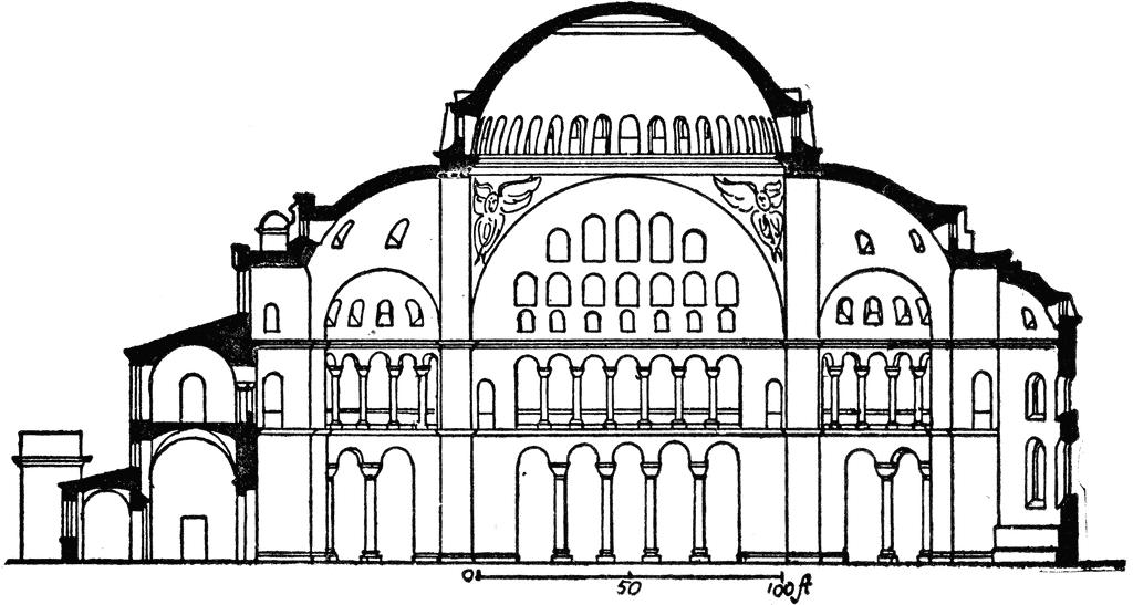 #52 Hagia Sophia Early Byzantine, Constantinople (Istanbul), 535ce The half-domes of the apse flow outward from the