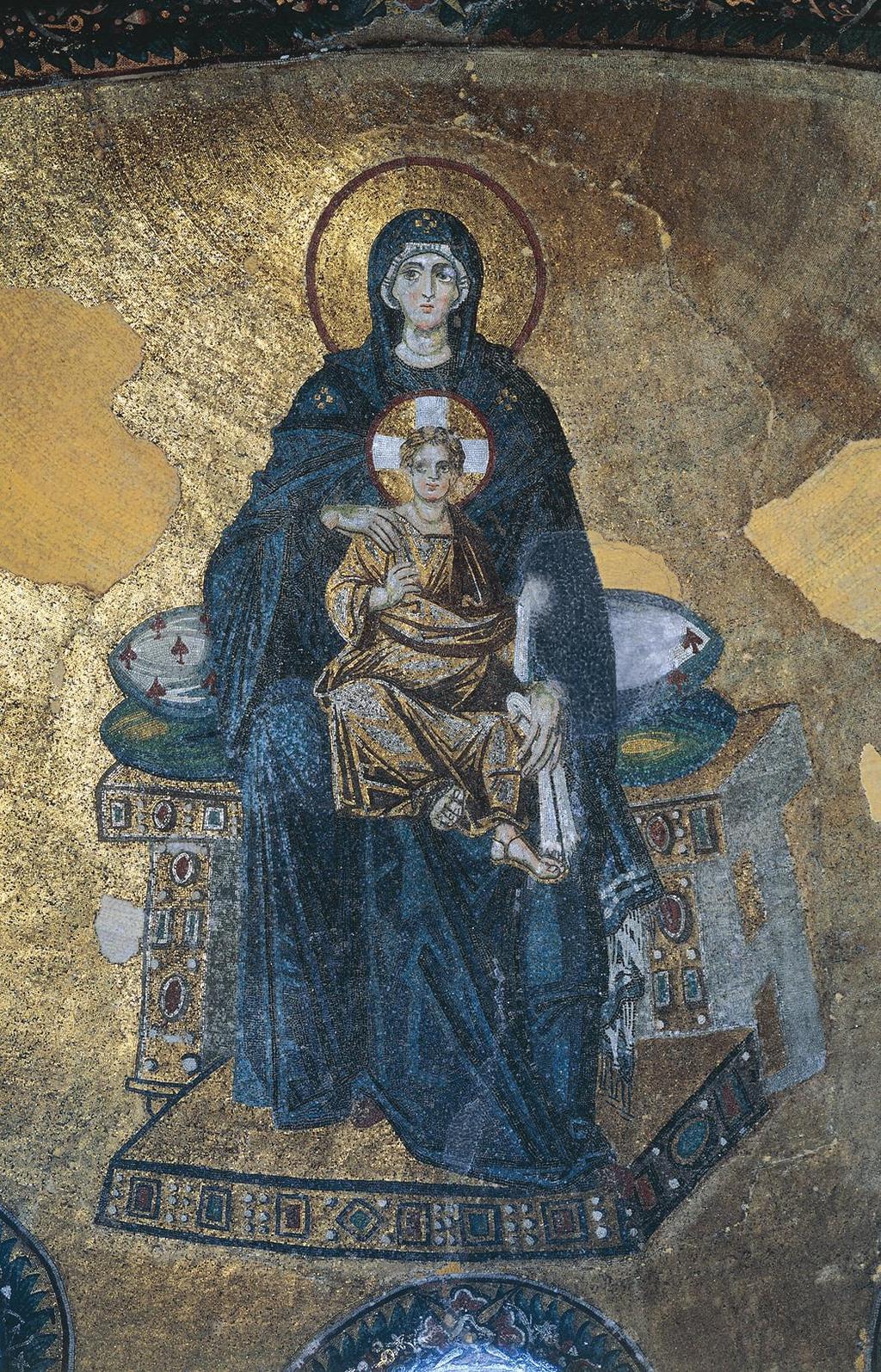 #52 Theotokos and Child Early Byzantine Constantinople (Istanbul), 535ce Commissioned the mosaic to replace one the imposters (iconoclasts) had destroyed Echoes