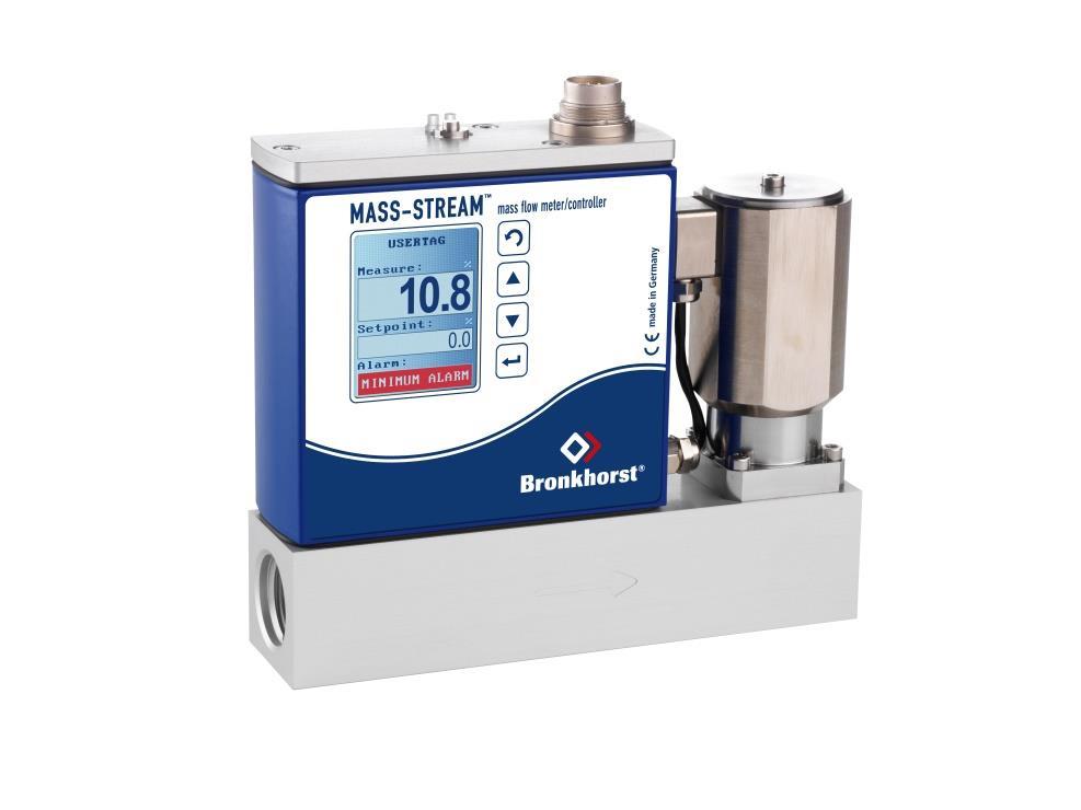 Mass-Stream Mass Flow Meters and Controllers principles of mass flow measurement and control for gasses based on thermal direct through-flow measurement You will get insight in the construction,
