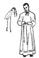 the head and covers the stole and alb.