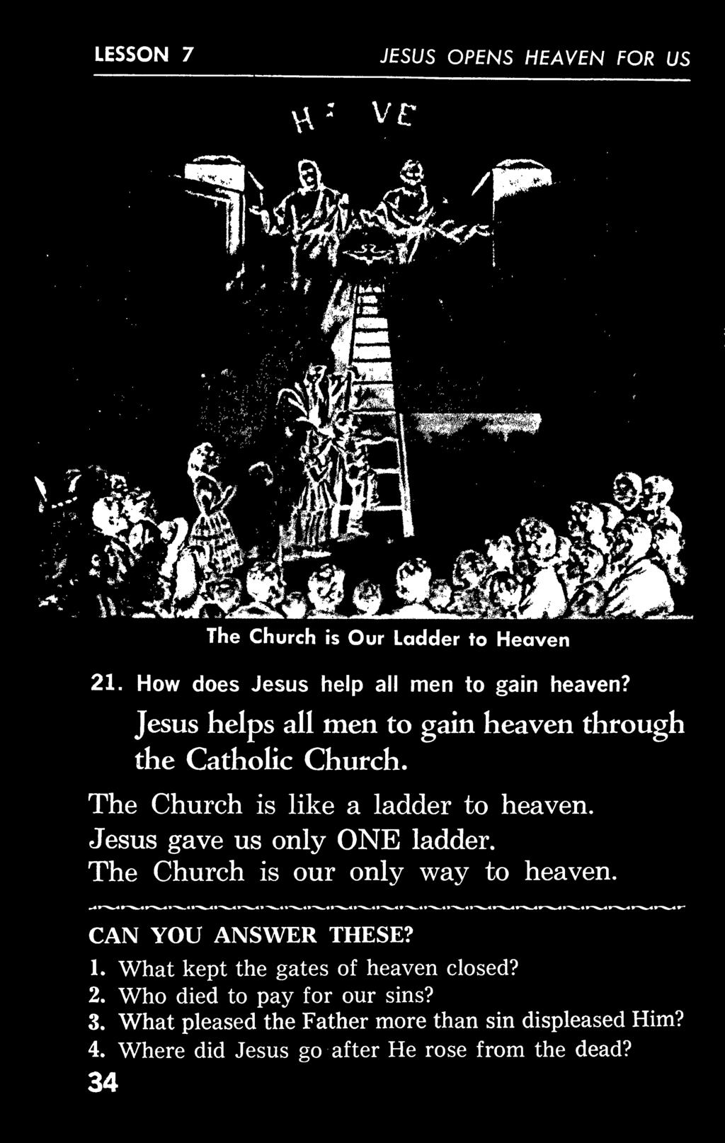 The Church is our only way to heaven. CAN YOU ANSWER THESE? 1.