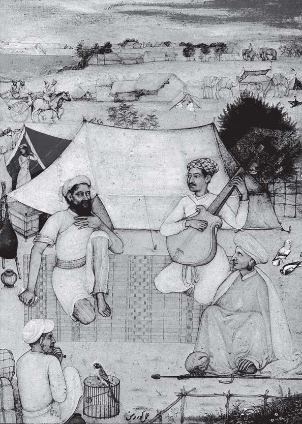 162 Fig. 6.16 Roadside musicians, a seventeenthcentury Mughal painting It is likely that the compositions of the sants were sung by such musicians.