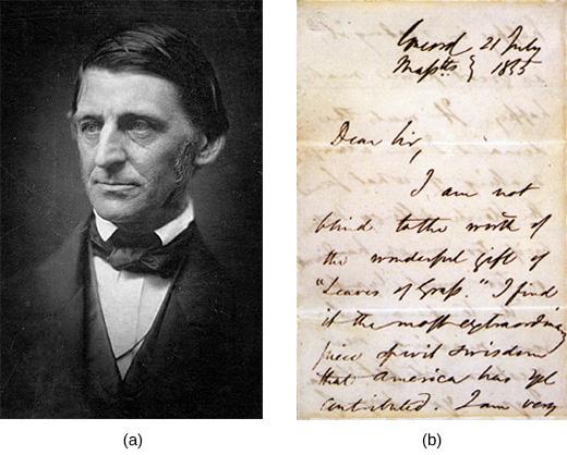 Chapter 13 Antebellum Idealism and Reform Impulses, 1820 1860 367 Figure 13.5 Ralph Waldo Emerson (a), shown here circa 1857, is considered the father of transcendentalism.