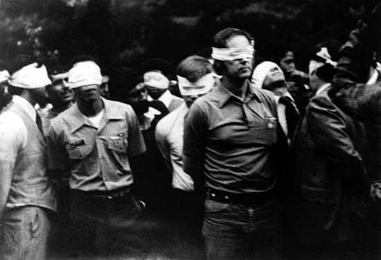 Iran Hostage Crisis In 1979, when Reza Shah was allowed to enter U.S. it caused an uproar in Iran. Iranian students went to U.S. embassy in Tehran and took 50 people hostage. They demanded that the U.