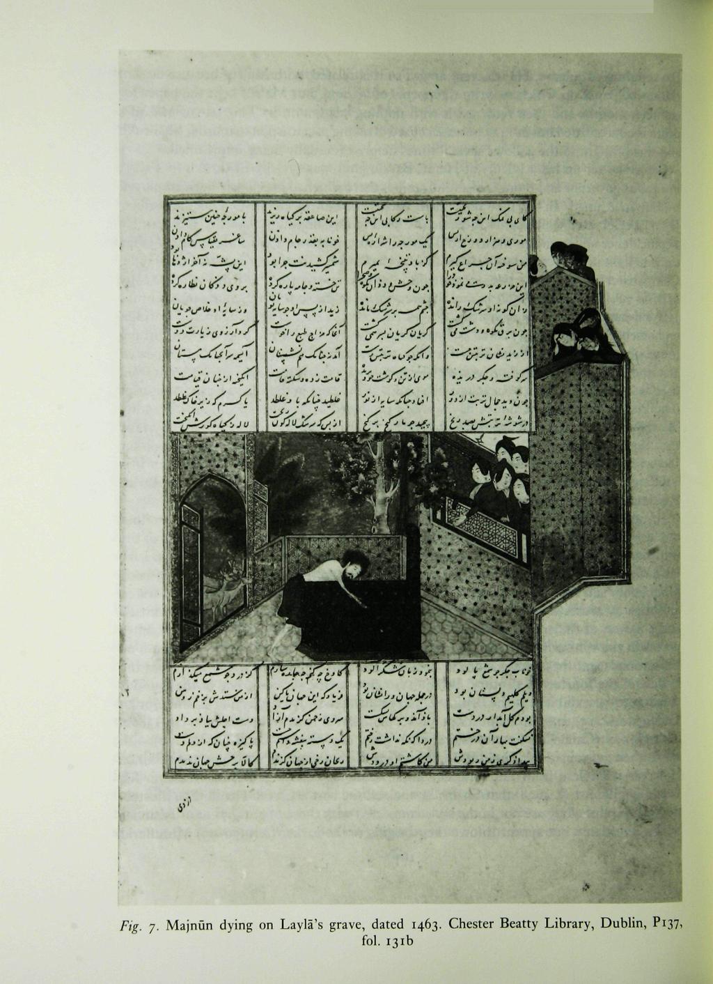 . 7. Majnun dying on Layla's grave, dated