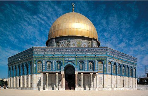 The Dome of the Rock is located on the third most holy site in Islam In Islamic tradition, this is believed to be the rock from