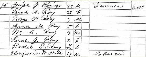 1860 federal census, Morris, New Jersey 1880