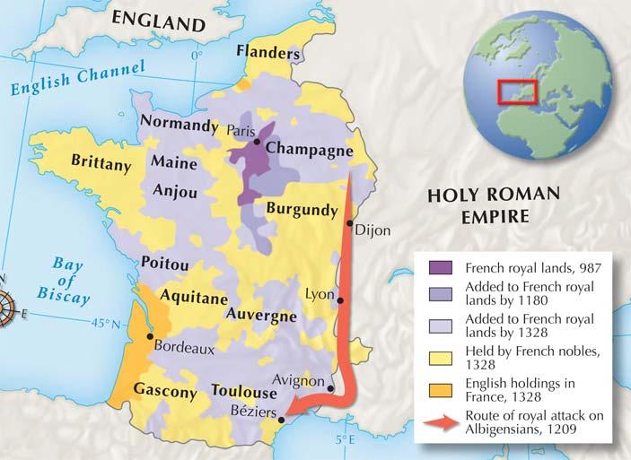 Section 1 The monarchs in France did not rule over a unified kingdom.