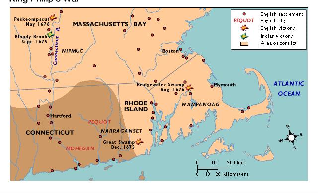 For more than a year, the war raged throughout New England, colonials answering every Indian assault with an equally vicious attack.