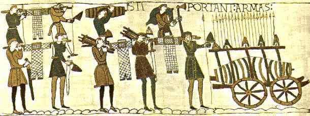 SOURCE A: William s preparations for the invasion as recorded in the Bayeux Tapestry, made in France in 1077 under the order of Bishop Odo, William s half-brother who was at the Battle of Hastings.