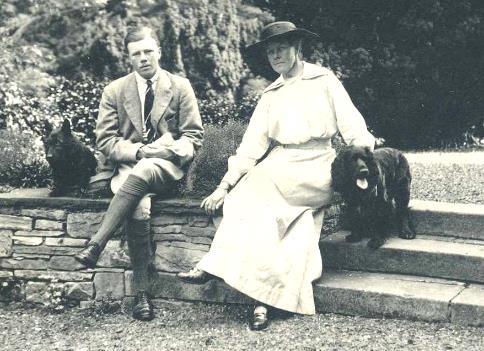Later in 1917 he was again photographed with PLC at Burton Court: And probably