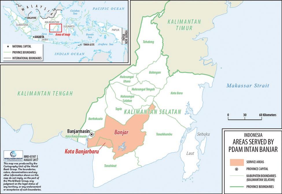MAP 1. Administrative Area of Banjar Regency and Banjarbaru Municipality Source: World Bank. TABLE 1.