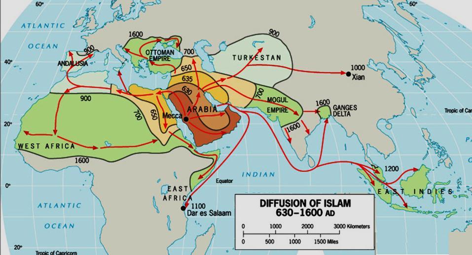 The Spread of Islam Initially (to about AD 750) largely spread by Arab armies Resulting in Arabization/Islamization of N.