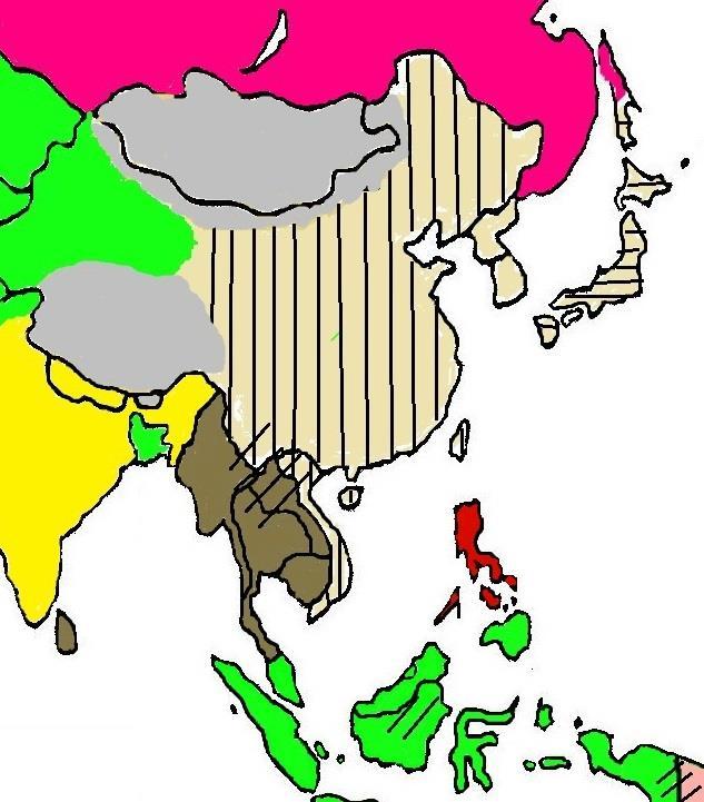 Mahayana (beige) China, Korea, Japan, Vietnam Greater Vessel see Buddha as a God less focused on monastic life Syncretic with Confucianism, Daoism and Shinto overlay vertical stripe in China overlay