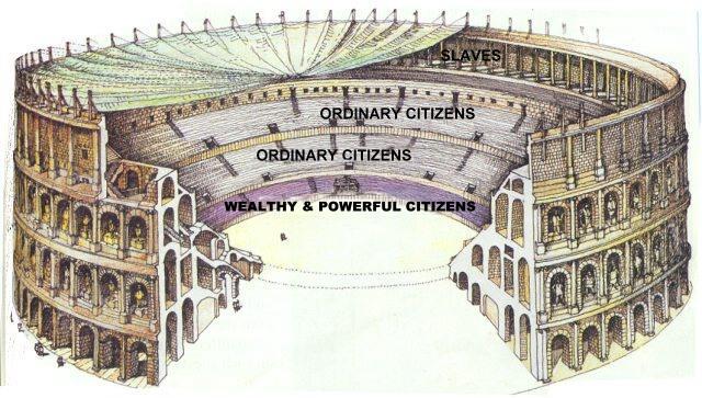 F. Emperors built arenas &