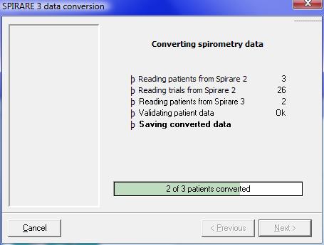 7.6. Verify the installation settings before you continue 7.7. During a conversion of Spirare 2 data, a visual indicator will display conversion progress.
