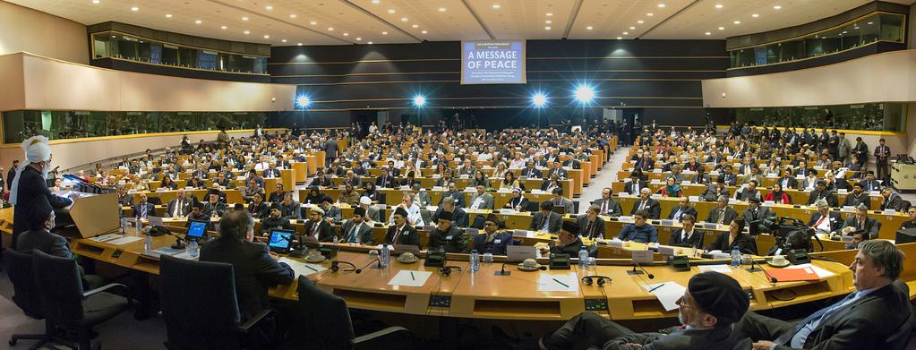 On 4 December 2012, His Holiness delivered a historic keynote address at the European Parliament in Brussels to a packed audience of more than 350 guests representing 30 countries, President of the