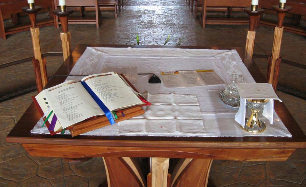 Altar for Funeral Liturgy Water Cruet, Finger Bowl, Finger Towel on