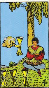 TAURUS Four of Cups Opportunities are on the horizon, but you may be feeling stagnant, flat, or emotionally withdrawn just now.
